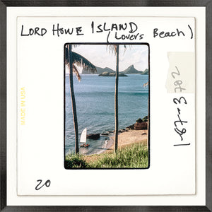 Toni Frissell Slides – Lord Howe Island, Lovers Beach C. 1960, featuring a serene beach view.