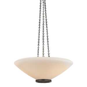Awosting Pendant 22" in dark bronze shown from a second angle to highlight the shade shape and metal detail.