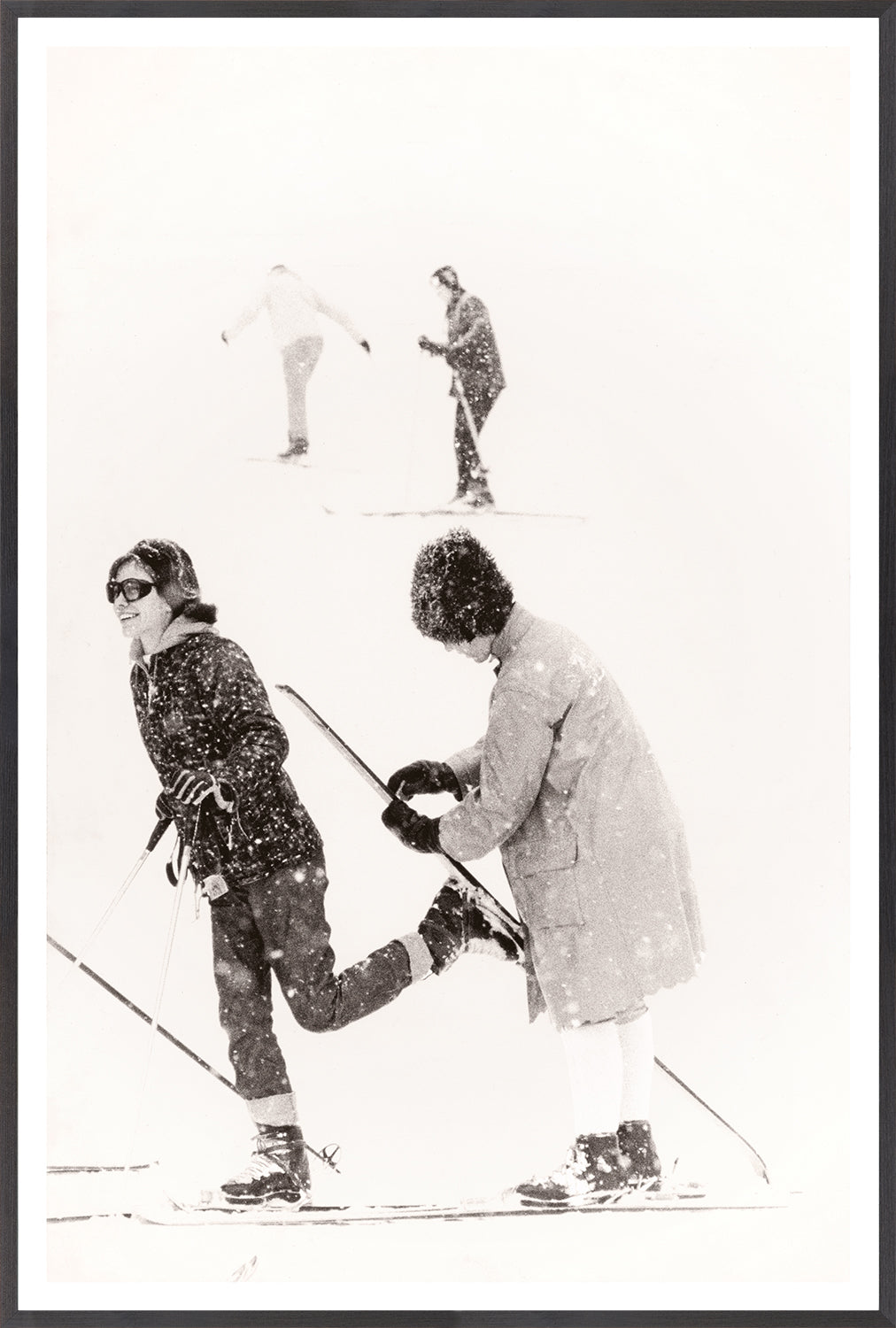 Ski Waxing C 1966 framed art print