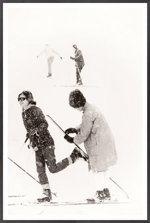 Ski Waxing C 1966 framed art print