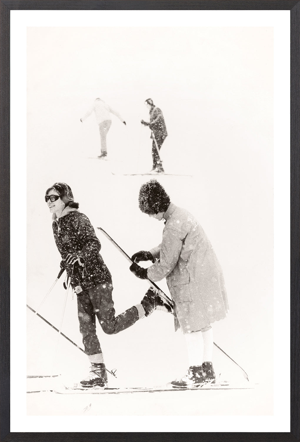 Ski Waxing C 1966 framed art print