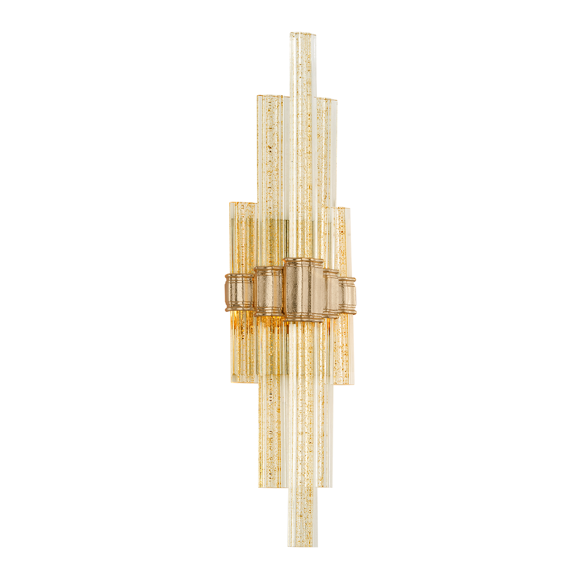 Viola Wall Sconce 7" x 27.5" in Old World Gold Leaf — a Corbett wall sconce for bathrooms, hallways, and living rooms at Laurie Yapp Home.