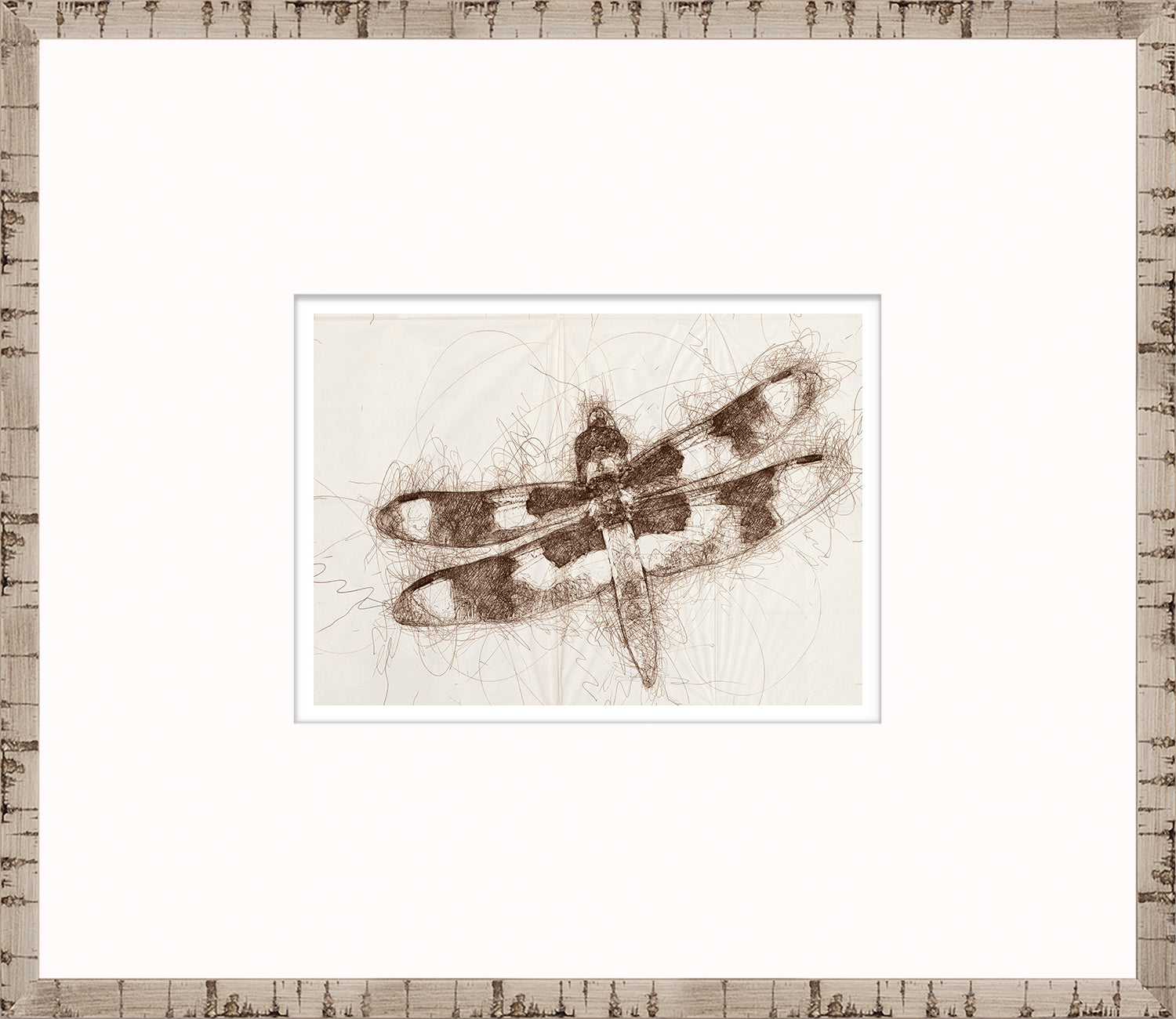 Nature Sketch – Dragonfly I — nature and landscape fine art print shown from another angle