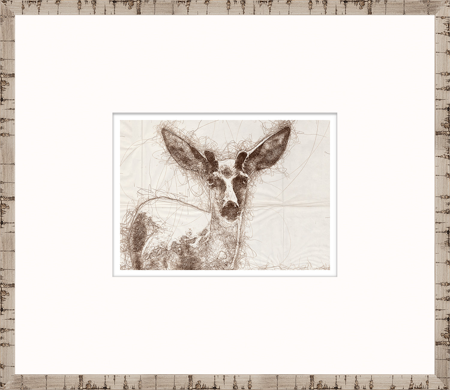 Nature Sketch – Deer Close Up — nature and landscape fine art print in neutral tones at Laurie Yapp Home