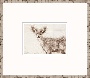Nature Sketch – Doe — nature and landscape fine art print in neutral tones at Laurie Yapp Home