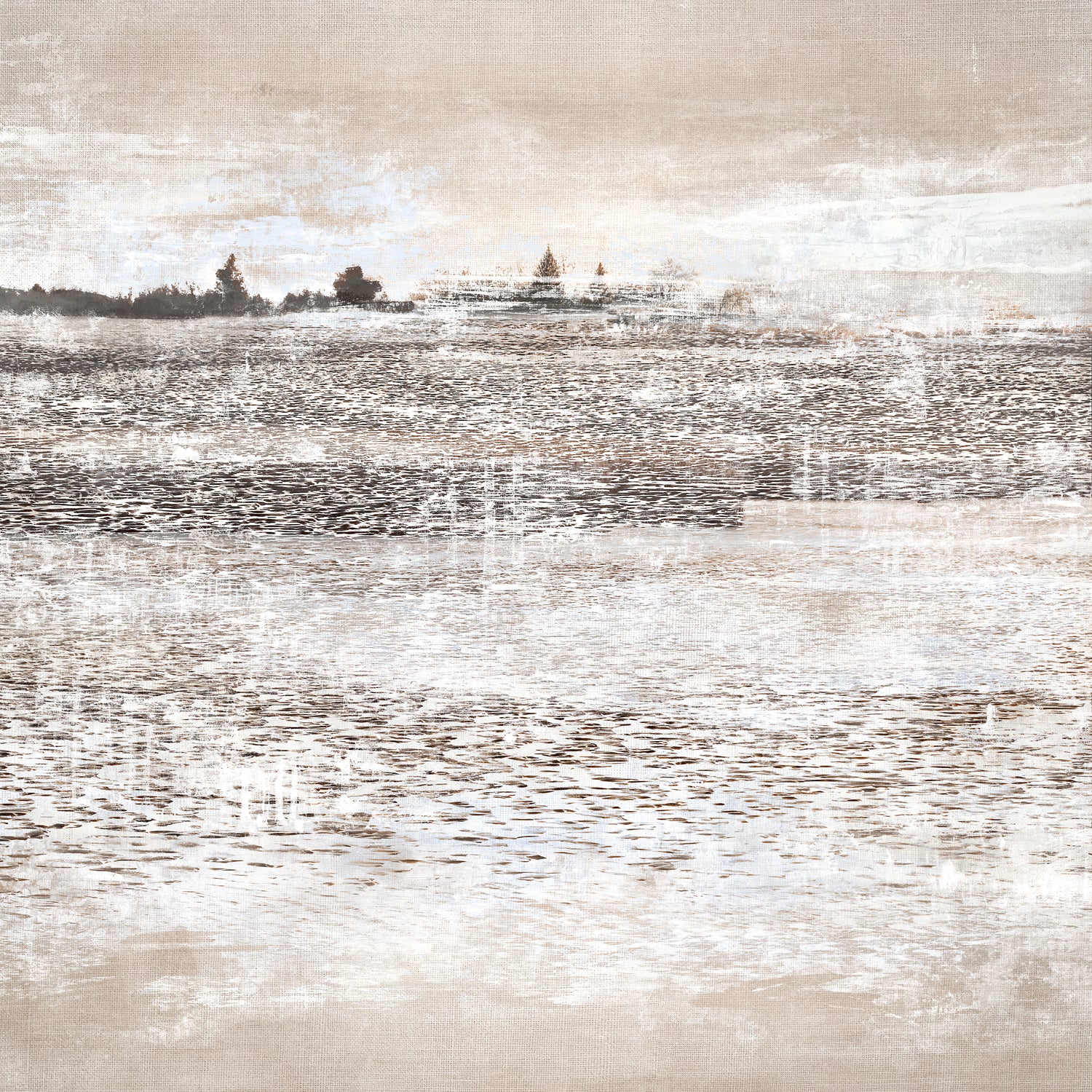 Allusive Memory II — nature and landscape gallery canvas art in neutral tones at Laurie Yapp Home