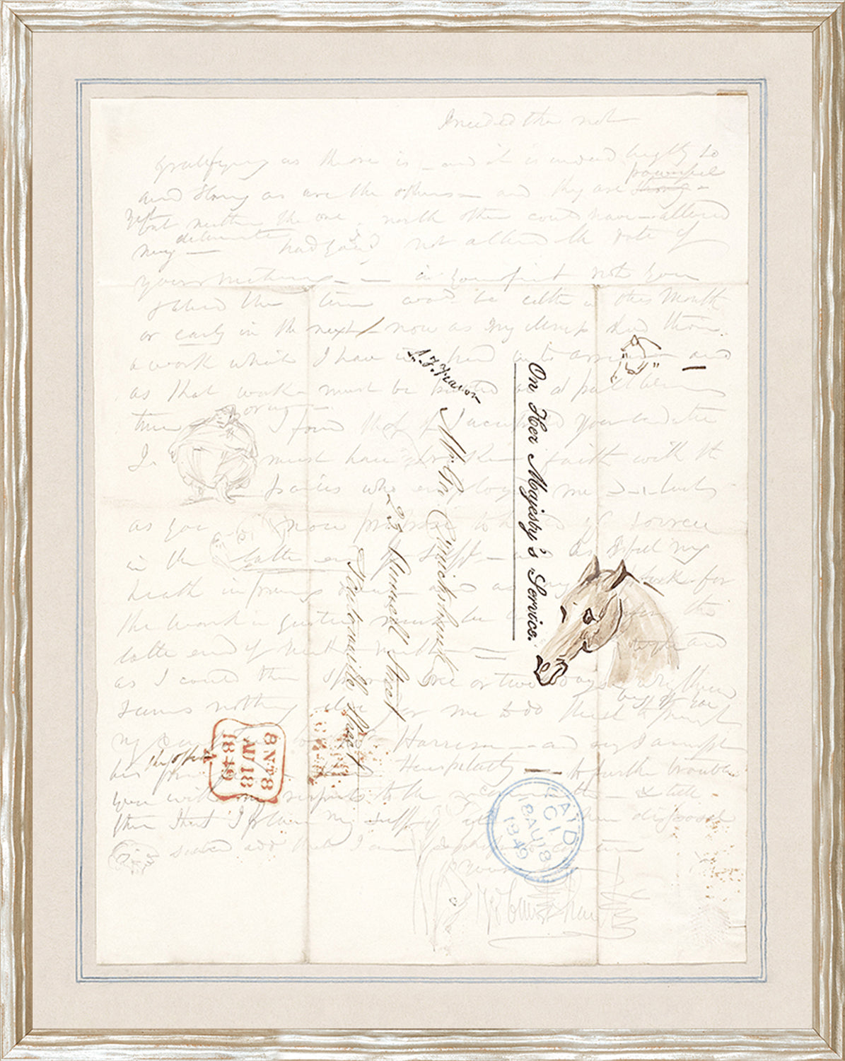 Collection 24 Letter Verso C 1867 framed art print