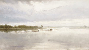 River Landscape, C. 1851 — nature and landscape gallery canvas art shown from another angle