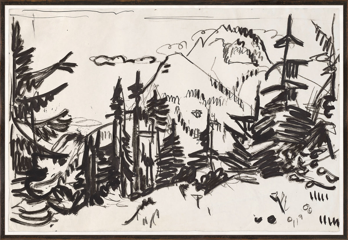 Mountain Landscape with Fir Trees