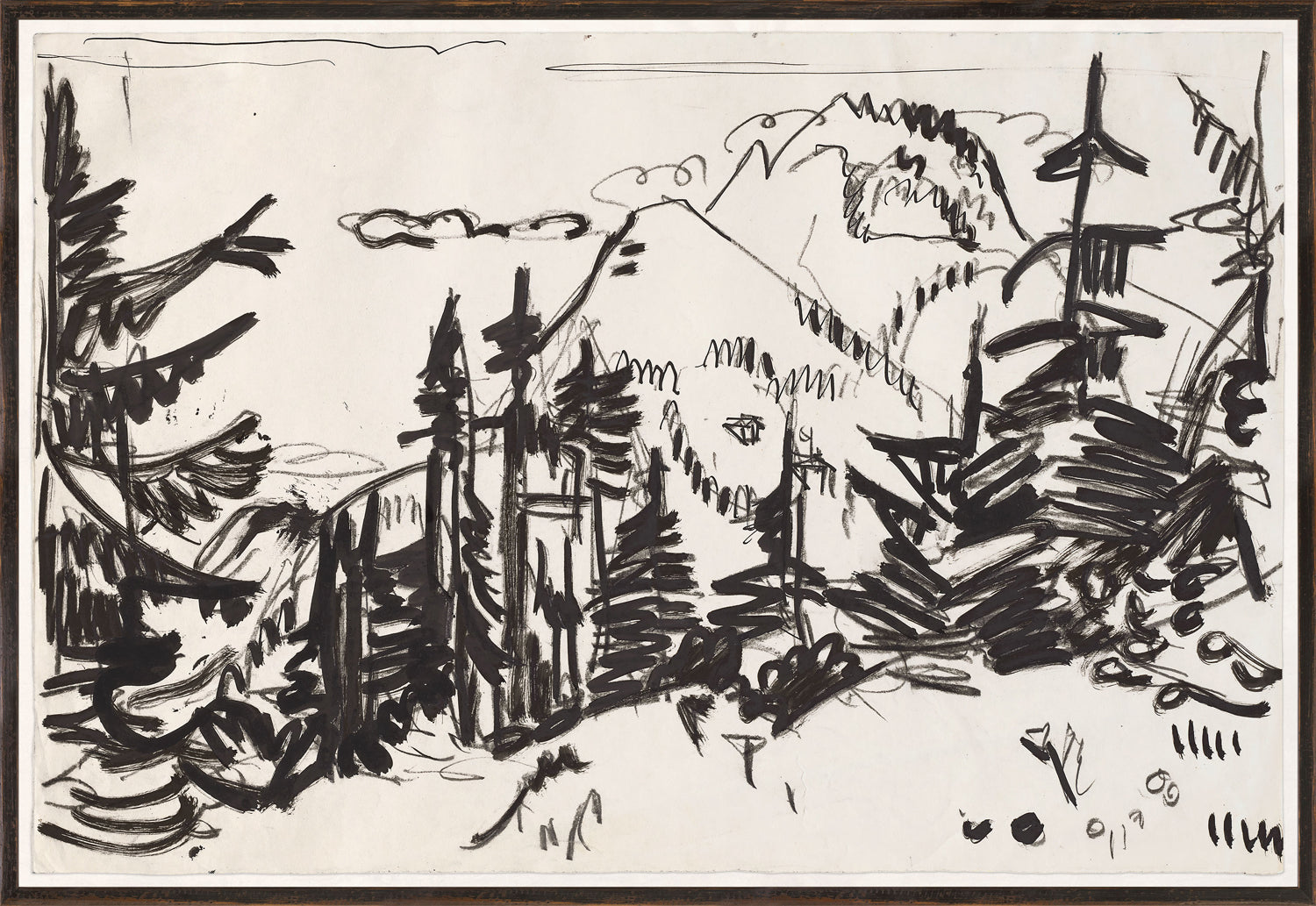 Mountain Landscape with Fir Trees