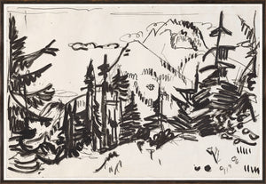 Mountain Landscape with Fir Trees