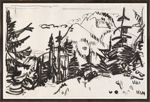 Mountain Landscape With Fir Trees C 1900 framed art print
