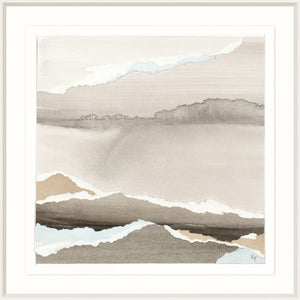 Watercolour Vista VI wall art featuring soft beige and blue tones with abstract landscape design.