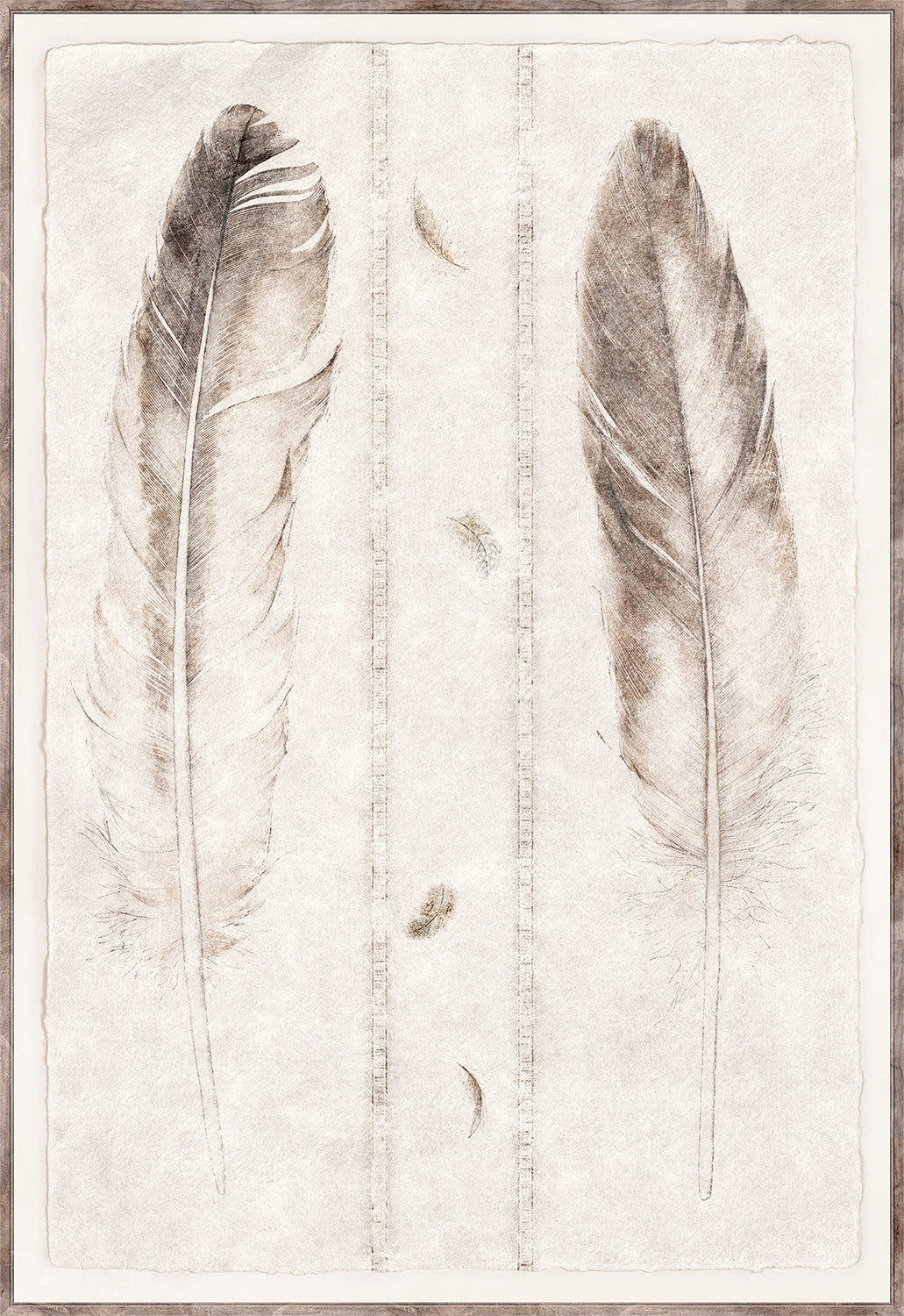 Étude de Plumes Large Format Pair Bundle — nature and landscape fine art print in neutral tones at Laurie Yapp Home