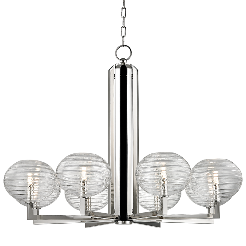 Breton Chandelier in polished nickel — a Hudson Valley chandelier for dining rooms, entries, and living rooms at Laurie Yapp Home.