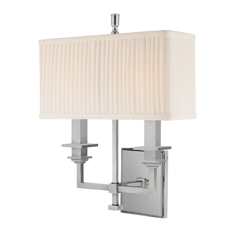 Berwick Wall Sconce in polished nickel — a Hudson Valley wall sconce for bathrooms, hallways, and living rooms at Laurie Yapp Home.