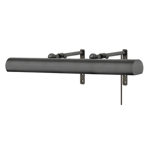 Vernon Picture Light 24" in dark bronze shown from a second angle to highlight the arm curve and shade proportion.