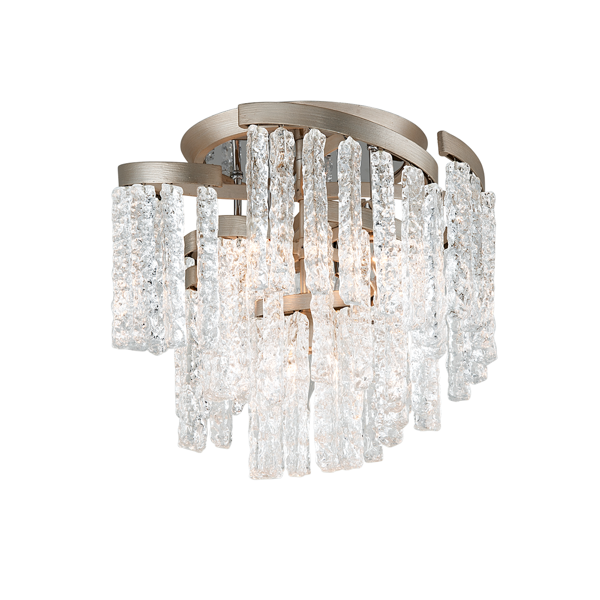 Mont Blanc Semi Flush — a Corbett semi flush for hallways, bedrooms, and entryways at Laurie Yapp Home.