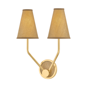 Buskirk Wall Sconce 15" in aged brass — a Hudson Valley wall sconce for bathrooms, hallways, and living rooms at Laurie Yapp Home.