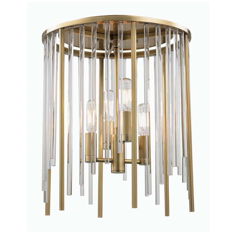 Lewis Semi Flush in aged brass — a Hudson Valley semi flush for hallways, bedrooms, and entryways at Laurie Yapp Home.