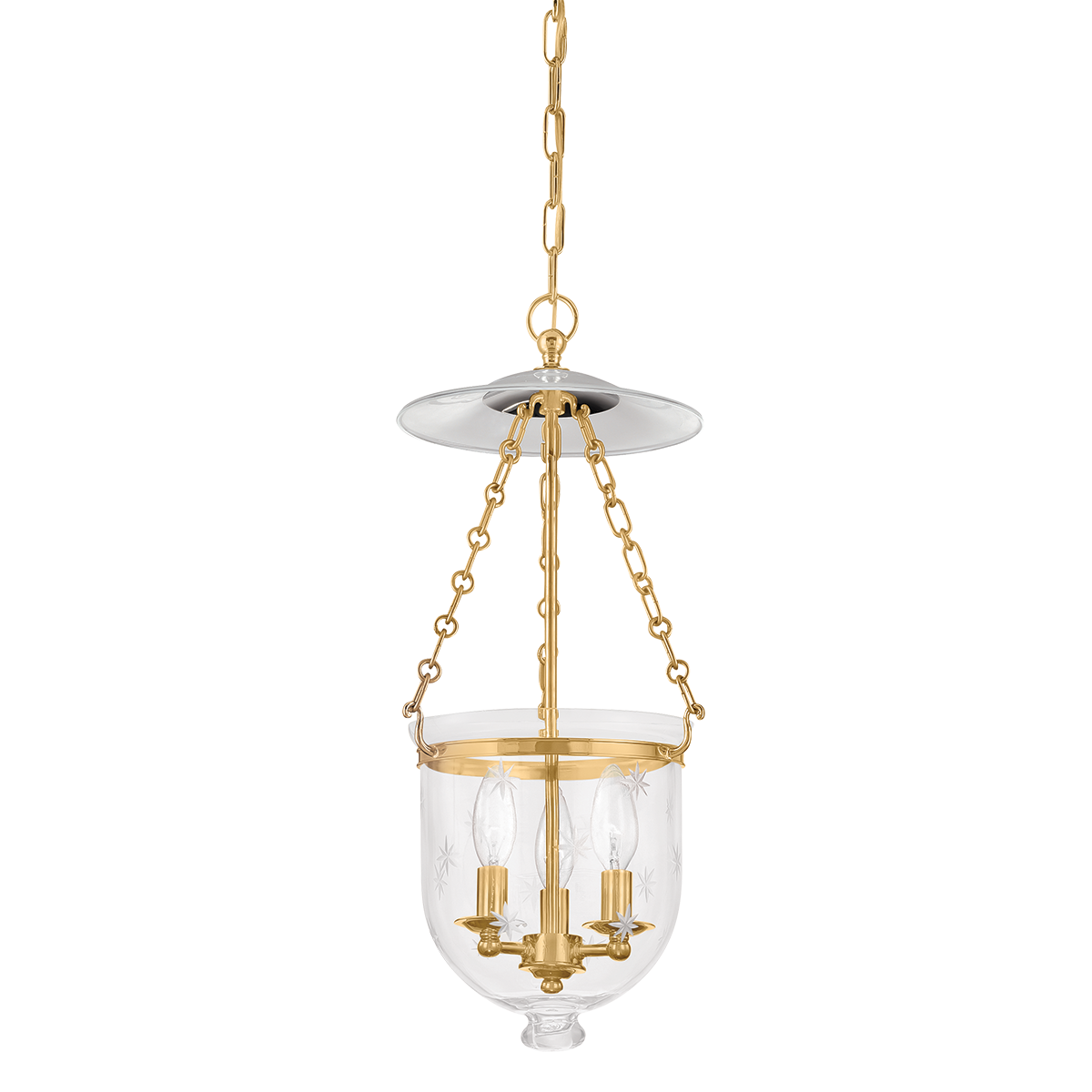 Hampton Pendant 10.25" x 20.75" in aged brass — a Hudson Valley pendant for kitchens, entries, and dining rooms at Laurie Yapp Home.