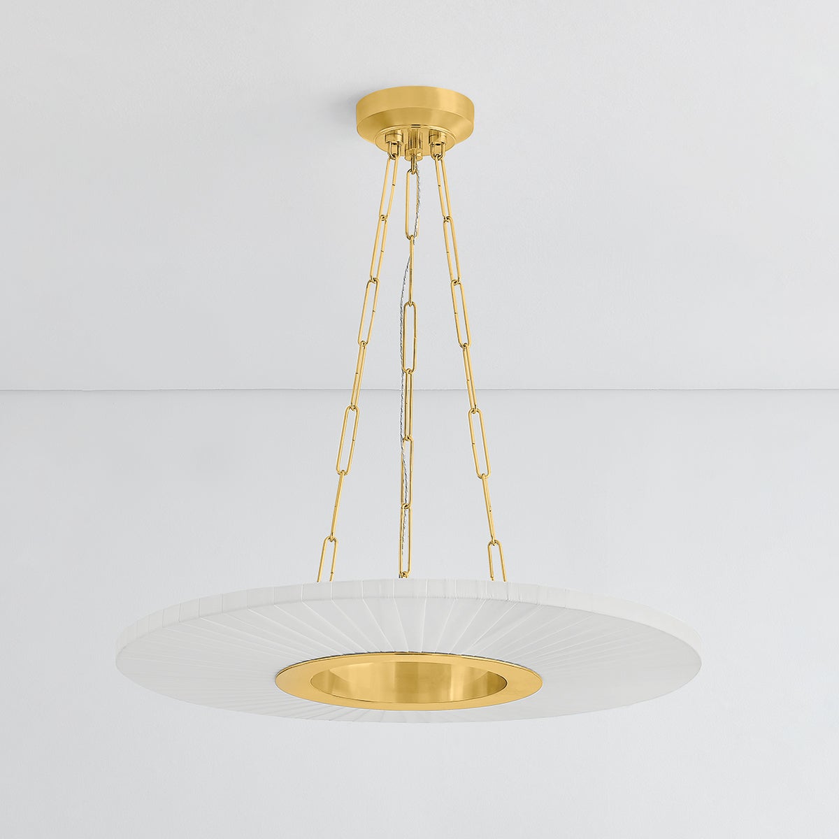 Prattsburgh Chandelier 30" in aged brass — a Hudson Valley chandelier for dining rooms, entries, and living rooms at Laurie Yapp Home.