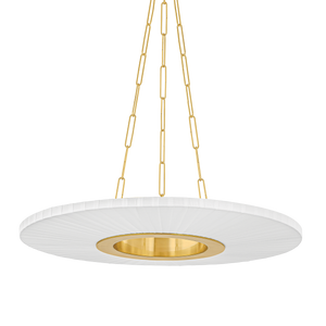 Prattsburgh Chandelier 30" in aged brass — a Hudson Valley chandelier for dining rooms, entries, and living rooms at Laurie Yapp Home.