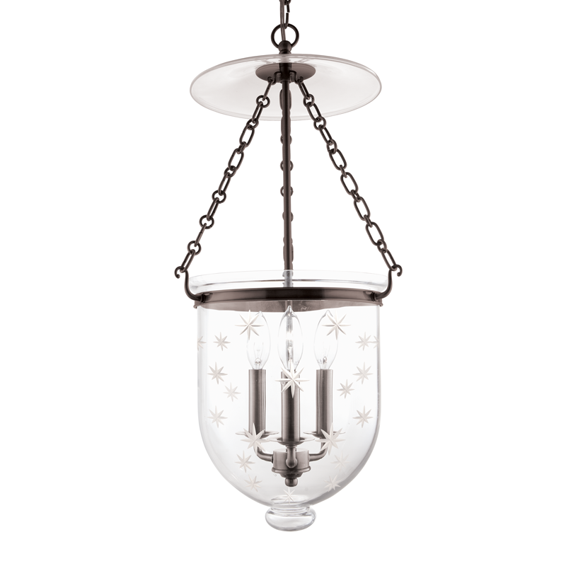 Hampton Pendant 12" x 25" in aged brass — a Hudson Valley pendant for kitchens, entries, and dining rooms at Laurie Yapp Home.