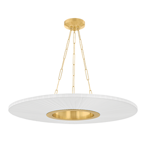 Prattsburgh Chandelier 40" in aged brass — a Hudson Valley chandelier for dining rooms, entries, and living rooms at Laurie Yapp Home.