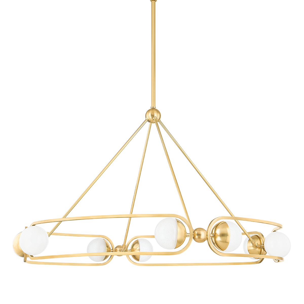 Hartford Chandelier 41" in aged brass — a Hudson Valley chandelier for dining rooms, entries, and living rooms at Laurie Yapp Home.