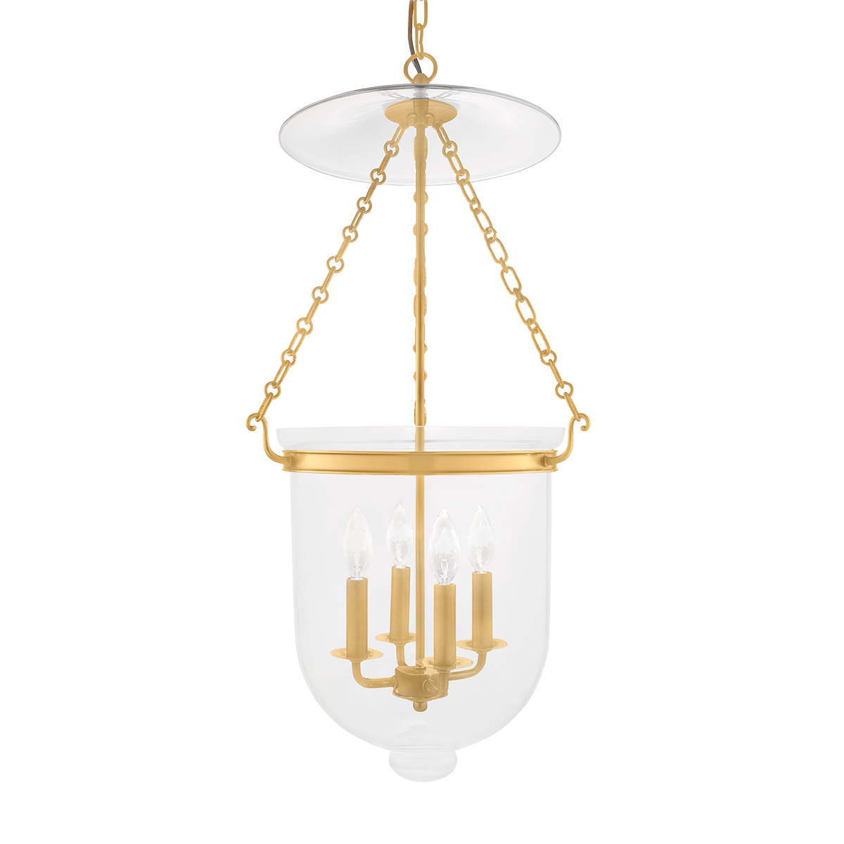 Hampton Pendant 14.5" x 30.75" in aged brass — a Hudson Valley pendant for kitchens, entries, and dining rooms at Laurie Yapp Home.