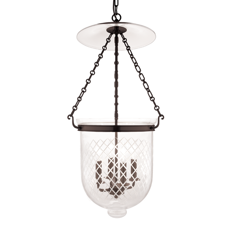 Hampton Pendant 14.5" x 30.75" in Historic Nickel — a Hudson Valley pendant for kitchens, entries, and dining rooms at Laurie Yapp Home.