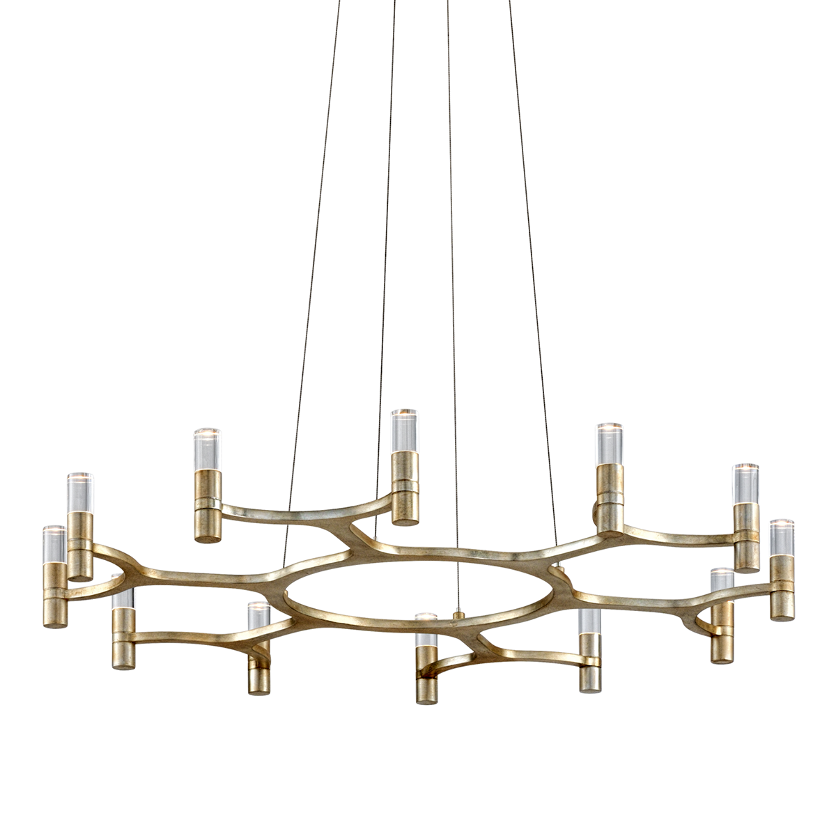 Nexus Chandelier 38" — a Corbett chandelier for dining rooms, entries, and living rooms at Laurie Yapp Home.