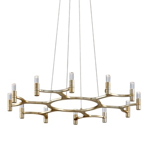 Nexus Chandelier 38" — a Corbett chandelier for dining rooms, entries, and living rooms at Laurie Yapp Home.