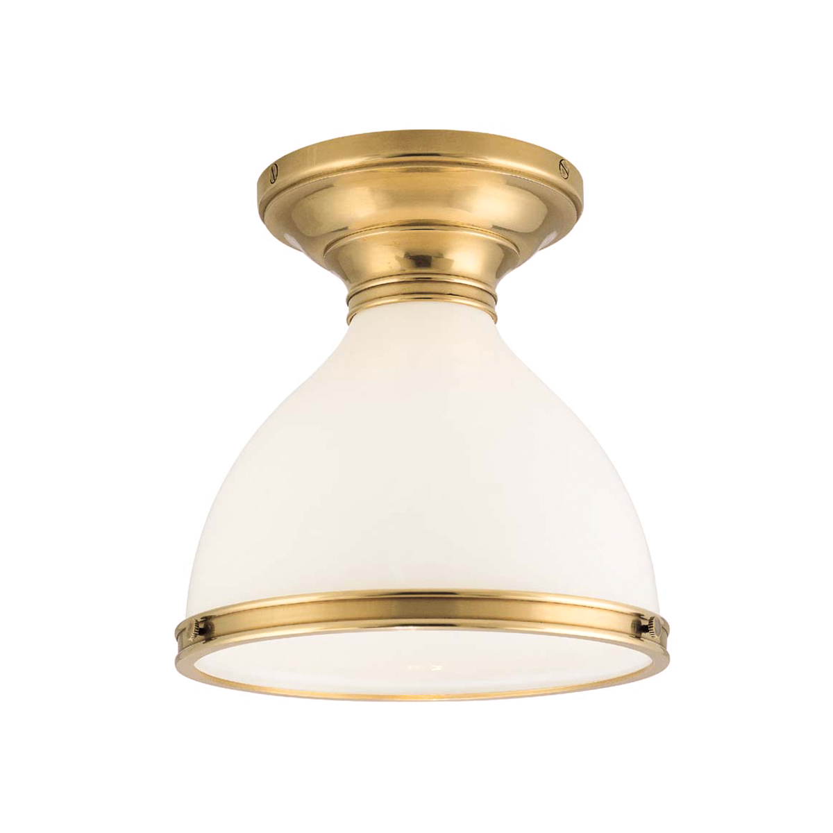 Randolph Semi Flush in aged brass — a Hudson Valley semi flush for hallways, bedrooms, and entryways at Laurie Yapp Home.