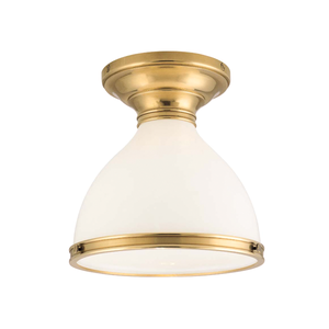 Randolph Semi Flush in aged brass — a Hudson Valley semi flush for hallways, bedrooms, and entryways at Laurie Yapp Home.