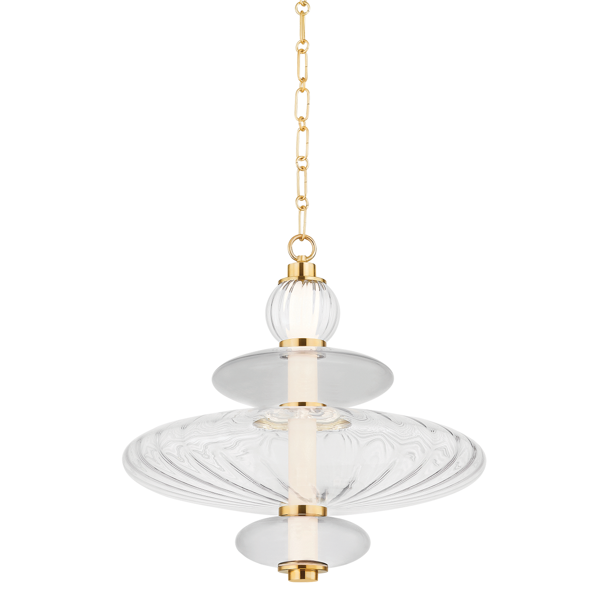 Williams Pendant 19" in aged brass — a Hudson Valley pendant for kitchens, entries, and dining rooms at Laurie Yapp Home.