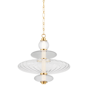 Williams Pendant 19" in aged brass — a Hudson Valley pendant for kitchens, entries, and dining rooms at Laurie Yapp Home.