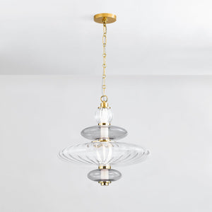 Williams Pendant 19" in aged brass shown from the front to reveal the shade shape and metal detail.