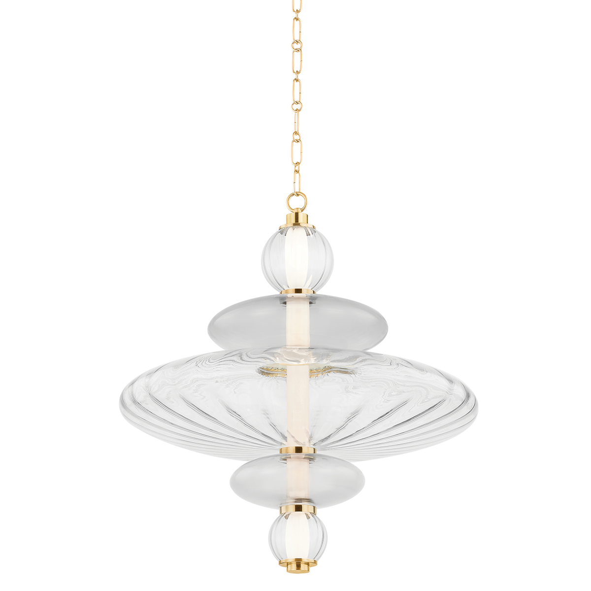 Williams Pendant 24.75" in aged brass — a Hudson Valley pendant for kitchens, entries, and dining rooms at Laurie Yapp Home.