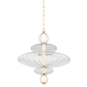 Williams Pendant 24.75" in aged brass — a Hudson Valley pendant for kitchens, entries, and dining rooms at Laurie Yapp Home.