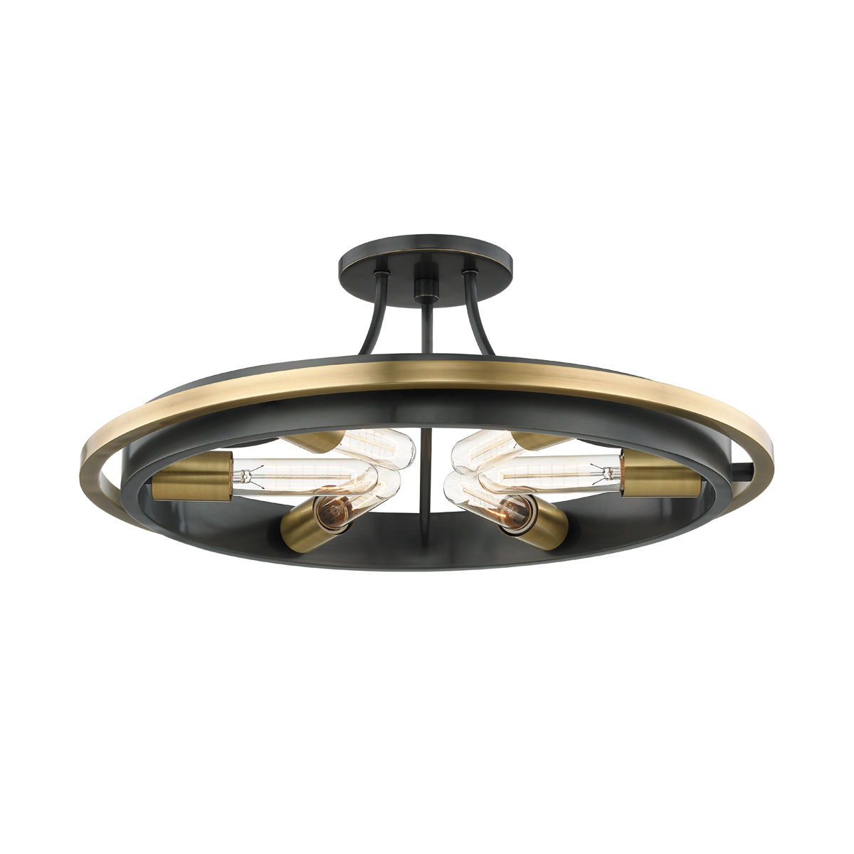 Chambers Semi Flush in aged brass — a Hudson Valley semi flush for hallways, bedrooms, and entryways at Laurie Yapp Home.
