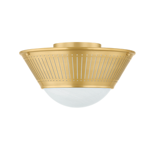 Elsmere Flush Mount in aged brass — a Hudson Valley flush mount for hallways, bedrooms, and entryways at Laurie Yapp Home.