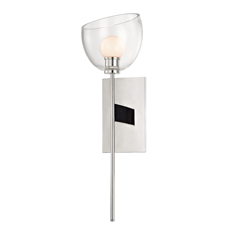 Davis Wall Sconce in polished nickel — a Hudson Valley wall sconce for bathrooms, hallways, and living rooms at Laurie Yapp Home.
