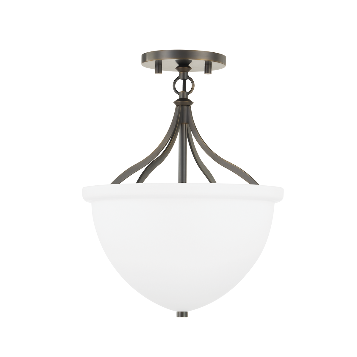 Browne Semi Flush in dark bronze — a Hudson Valley semi flush for hallways, bedrooms, and entryways at Laurie Yapp Home.