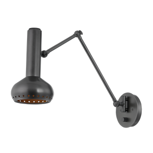 Roald Wall Sconce in dark bronze shown from a second angle to highlight the arm curve and shade silhouette.