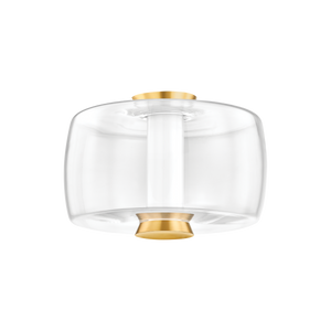 Beau Flush Mount in aged brass — a Hudson Valley flush mount for hallways, bedrooms, and entryways at Laurie Yapp Home.