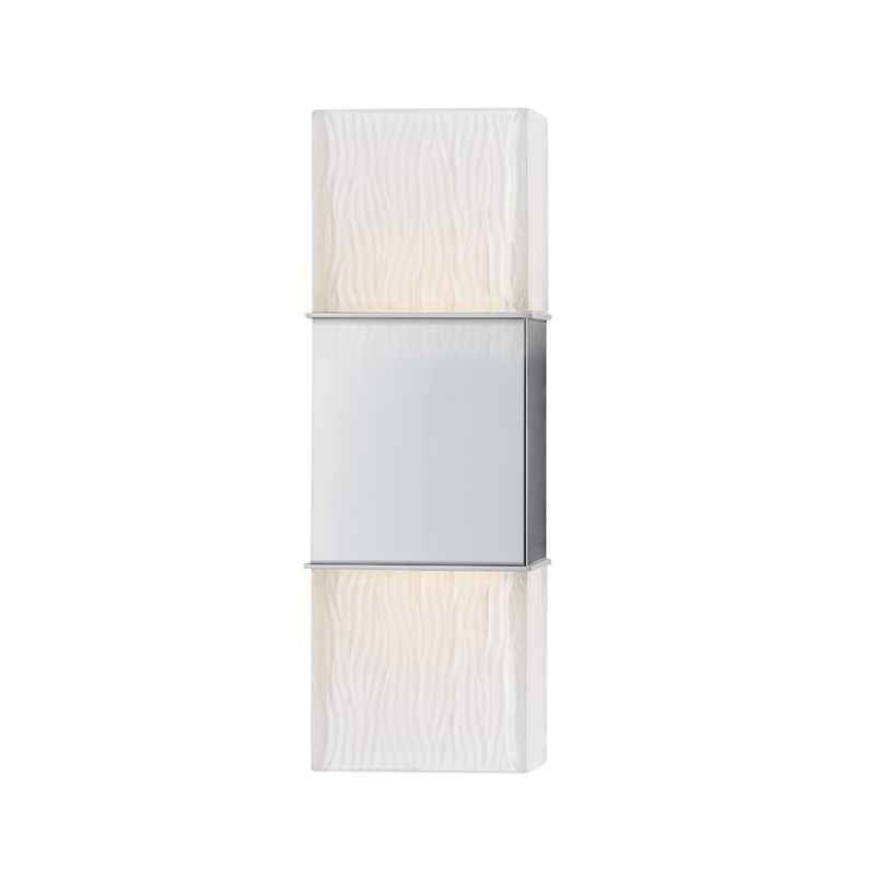 Aurora Wall Sconce in polished chrome — a Hudson Valley wall sconce for bathrooms, hallways, and living rooms at Laurie Yapp Home.