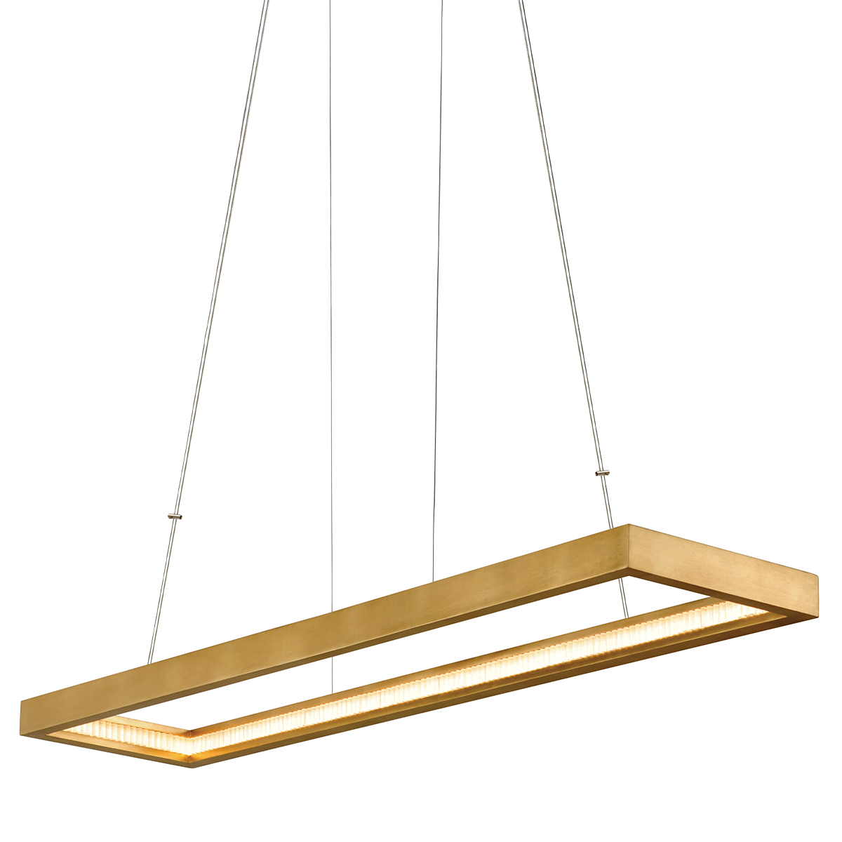 Jasmine Linear 14" x 2.5" in Gold Leaf — a Corbett linear for dining rooms, kitchen islands, and long consoles at Laurie Yapp Home.