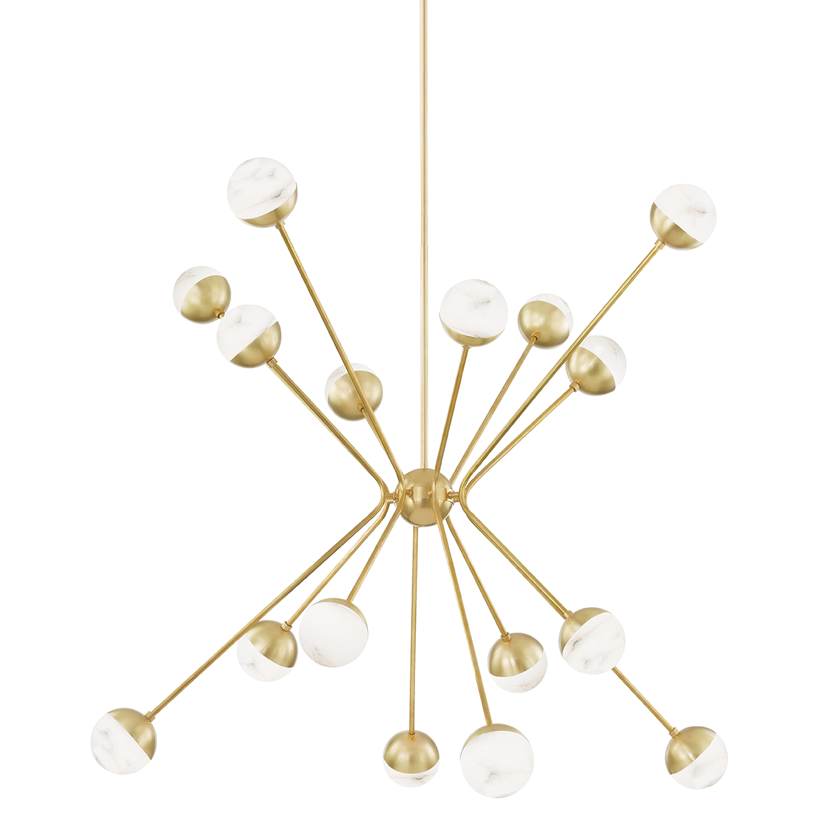 Saratoga Chandelier in aged brass — a Hudson Valley chandelier for dining rooms, entries, and living rooms at Laurie Yapp Home.